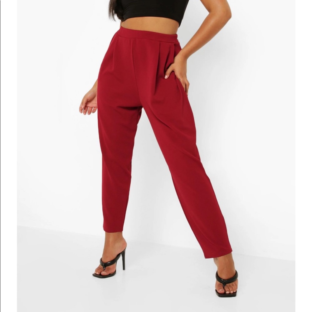 Boohoo pleat plus pants with pockets size 18
